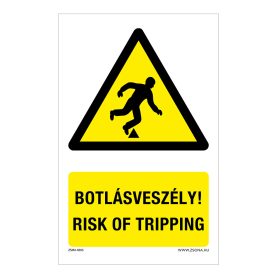 Botlásveszély Öntapadós matrica 160x100 mm