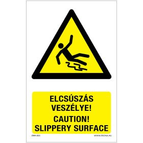 Elcsúszás veszélye Öntapadós matrica 160x100 mm