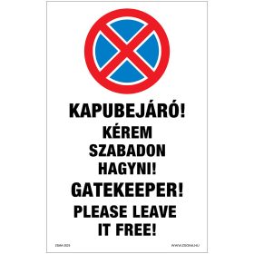 Kapubejáró Öntapadós matrica 160x100 mm