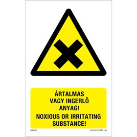 Ártalmas vagy ingerlő anyag Öntapadós matrica 160x100 mm