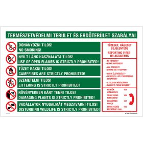   Természetvédelmi terület és erdőterület szabályai Öntapadós matrica 160x100 mm