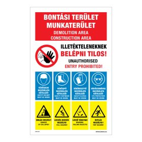 Bontási terület Öntapadós matrica 160x100 mm