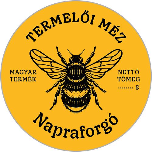 Kör alakú mézes cimke NAPRAFORGÓ 6 db/csomag