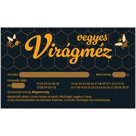 Vegyes virágméz öntapadós cimke 5 db/csomag