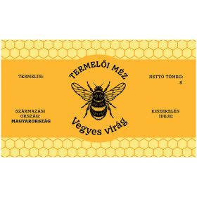 Vegyes virágméz öntapadós cimke 5 db/csomag