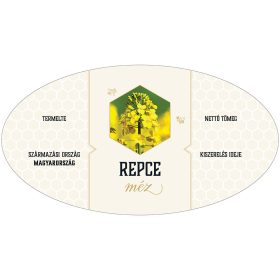   Repceméz ovális alakú öntapadós mézes cimke 6 db/csomag