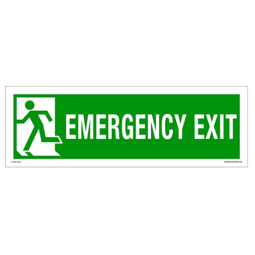 Emergency exit Öntapadós matrica 300x100 mm