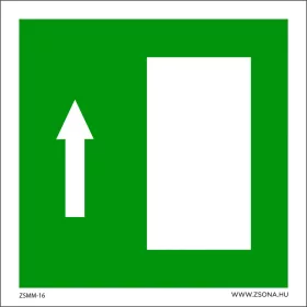 Vészkijárat fölfelé Öntapadós matrica 100x100 mm