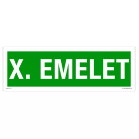 X. Emelet Öntapadós matrica 300x100 mm