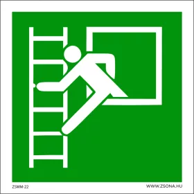   Vészhelyzeti ablak menekülési létrával öntapadós matrica 100x100 mm