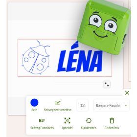 Egyedileg tervezhető Ovis TEXTIL bélyegző Zöld házzal