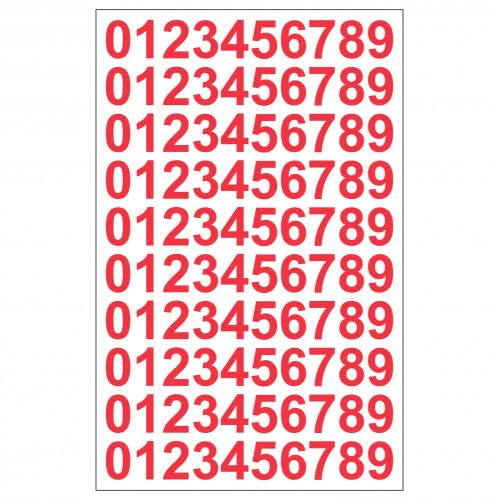 Öntapadós számok 2 cm-es méretben 100 db/ív Piros