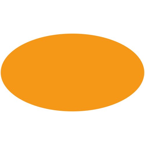 Öntapadós ovális matrica Narancssárga