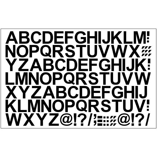 Öntapadós betűk 2 cm-es méretben 100 db/ív Fekete