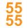 Öntapadós szám Öt 10 cm-es méretben 8 db Narancssárga