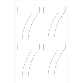 Öntapadós szám Hét 10 cm-es méretben 8 db Fehér