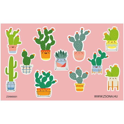 Öntapadós növény-kaktusz matrica csomag