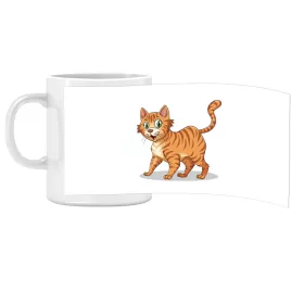 Porcelán bögre Ovis jellel Cica mintával