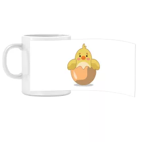 Porcelán bögre Ovis jellel Csibe mintával