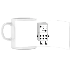 Porcelán bögre Ovis jellel Dominó mintával