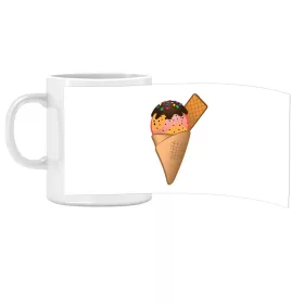 Porcelán bögre Ovis jellel Fagyi mintával