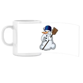 Porcelán bögre Ovis jellel Hóember mintával