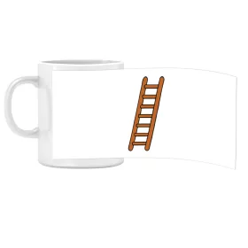 Porcelán bögre Ovis jellel Létra mintával