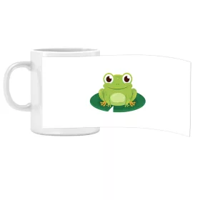 Porcelánový hrnček s nápisom MŠ so vzorom Žaba