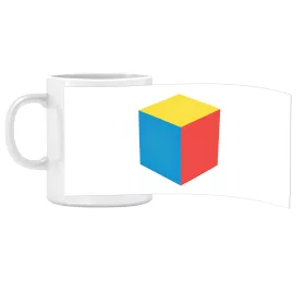 Porcelánový hrnček s nápisom škôlka so vzorom kocky