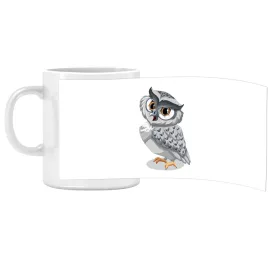 Porcelánový hrnček s nápisom škôlka so vzorom sovy