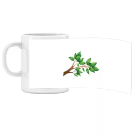   Porcelánový hrnček s nápisom materská škola so vzorom konára stromu