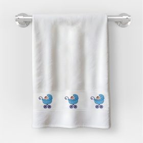   Osuška v rozmere 30x50 cm s nápisom škôlka so vzorom kočíka