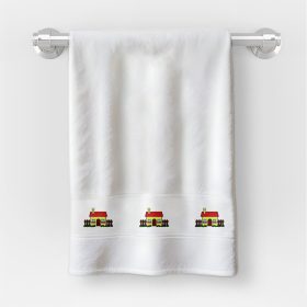   Osuška v rozmere 30x50 cm s nápisom škôlka so vzorom chalúpky