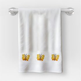   Osuška v rozmere 30x50 cm s nápisom materská škola so žltým vzorom motýľa