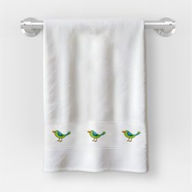   Osuška v rozmere 30x50 cm s nápisom škôlka so vzorom vtáčikov