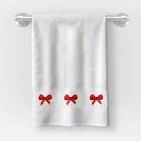   Osuška v rozmere 30x50 cm s nápisom materská škola so vzorom mašličky