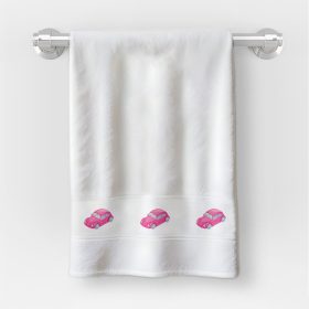   Osuška v rozmere 30x50 cm s nápisom škôlka s ružovým auto vzorom