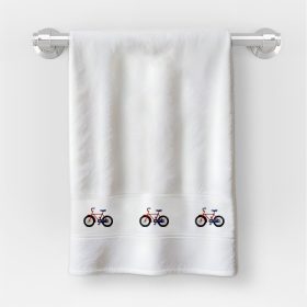   Osuška v rozmere 30x50 cm s nápisom škôlka s cyklistickým vzorom