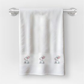   Osuška v rozmere 30x50 cm s nápisom materská škola so vzorom zajačika