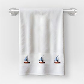   Osuška v rozmere 35x70 cm s nápisom materská škola so vzorom plachetnice