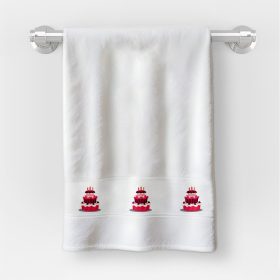   Osuška v rozmere 30x50 cm s nápisom škôlka so vzorom torty