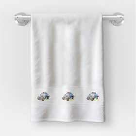   Osuška v rozmere 30x50 cm s nápisom MŠ a vzorom policajného auta