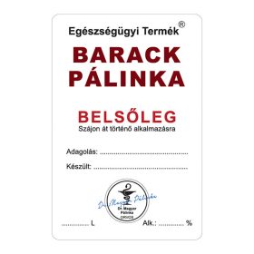 Pálinkás cimke Belsőleg Barack 5 db/csomag