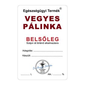 Pálinkás cimke Belsőleg Vegyes 5 db/csomag
