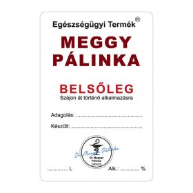 Pálinkás cimke Belsőleg Meggy 5 db/csomag