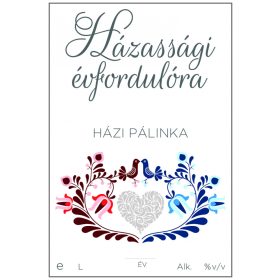   Pálinkás cimke Házassági évfordulóra Házi pálinka 5 db/csomag
