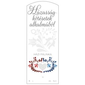  Pálinkás cimke Házasságkötésetek alkalmából Házi pálinka hosszú 5 db/csomag