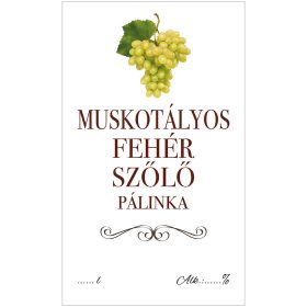 Pálinkás cimke ECO Muskotályos fehér szőlő 5 db/csomag