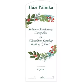 Karácsonyi pálinkás cimke 5 db/csomag