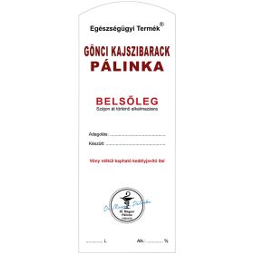   Pálinkás cimke Belsőleg Gönci kajszibarack Hosszú 5 db/csomag
